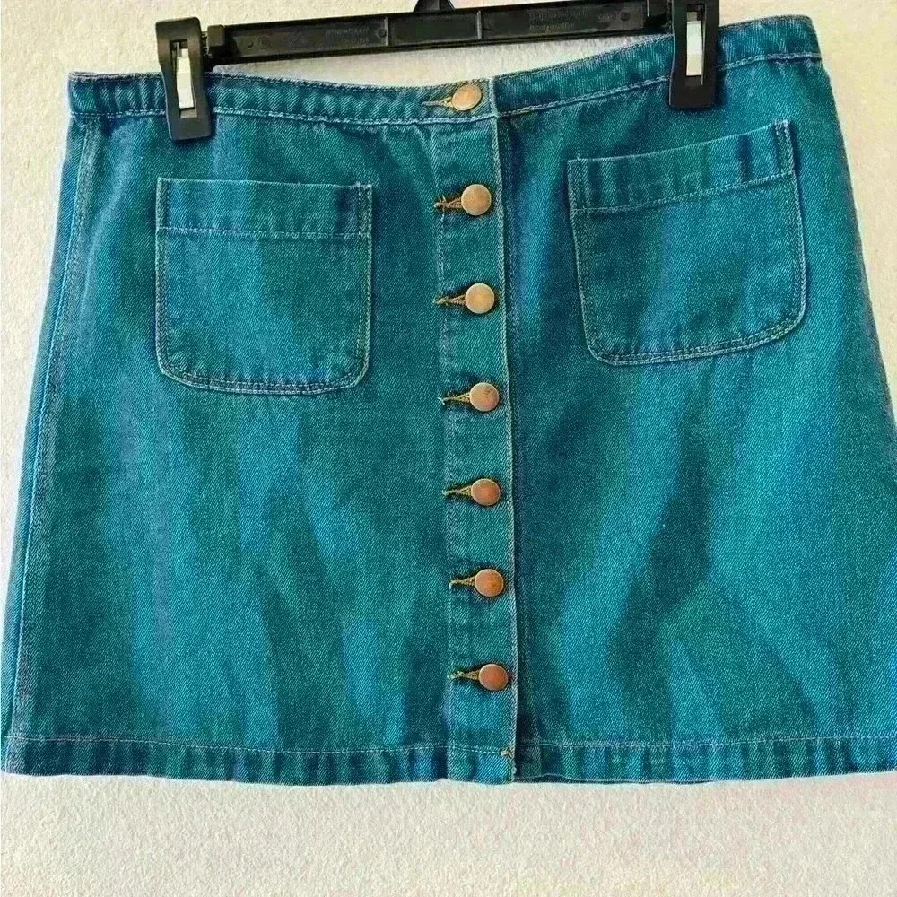 Button down jean skirt